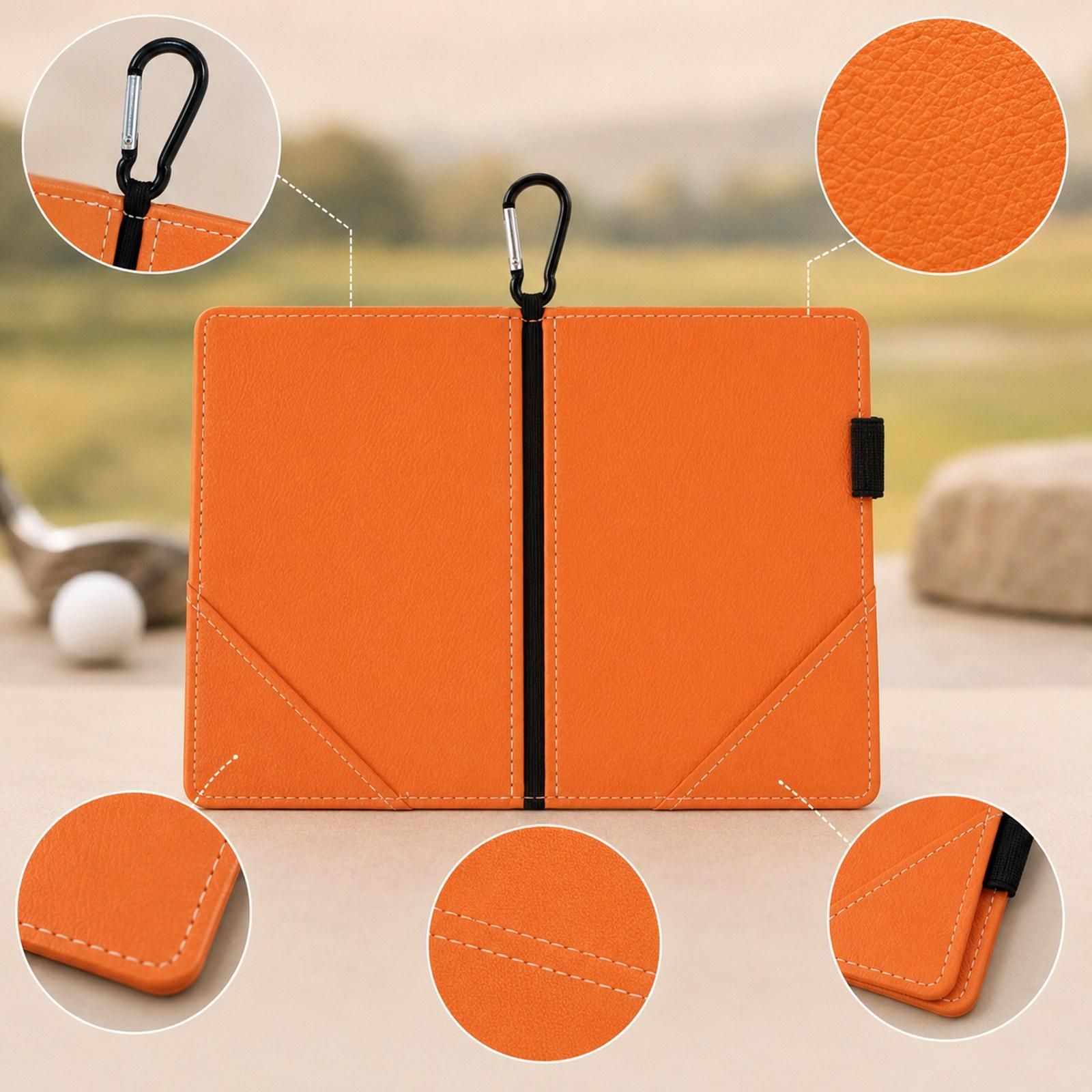 Golf Equipment Essentials - Golfing Portable Lightweight PU Leather Scorecard
